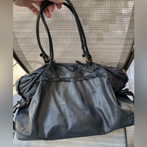 GUCCI LADIES SABRINA BOSTON BLACK RUFFLE TOTE BAG - Picture 10 of 17